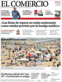 Portada de El Comercio - Gijón (España)
