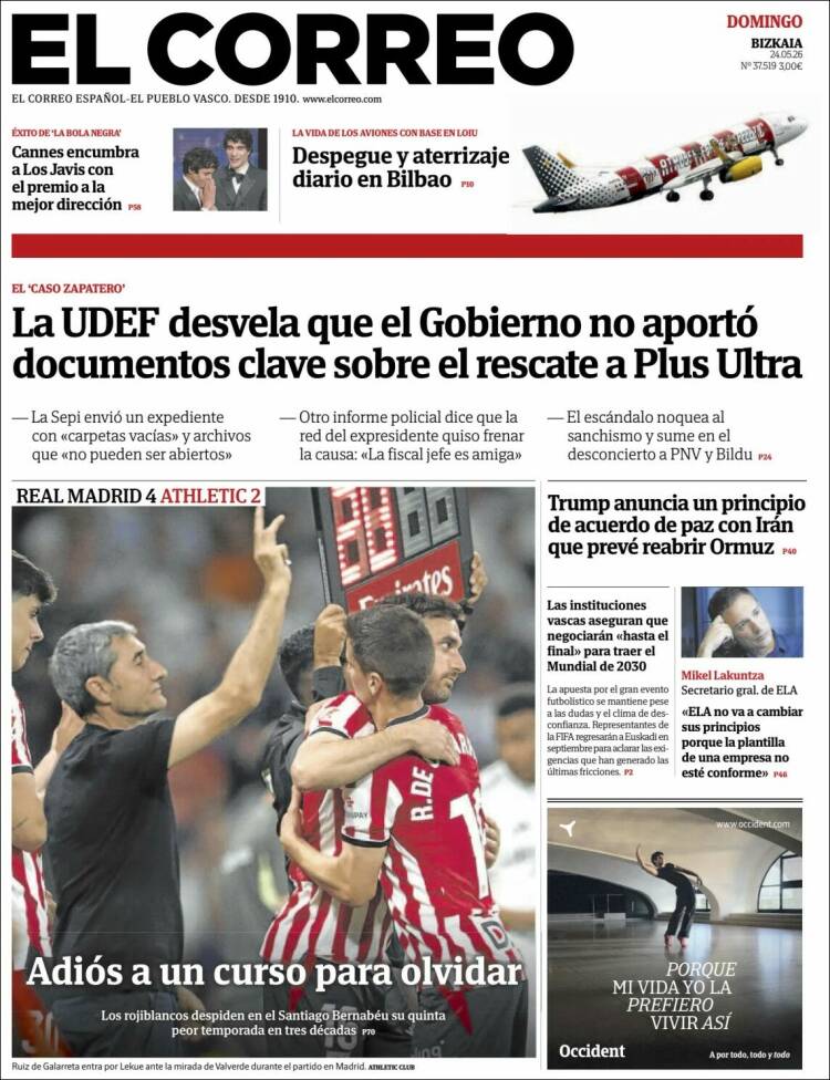 Portada de El Correo (España)
