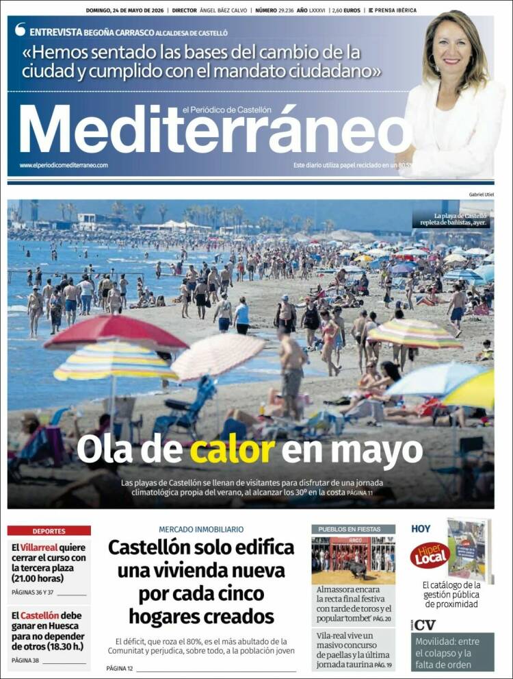 Portada de El Periódico Mediterraneo (España)