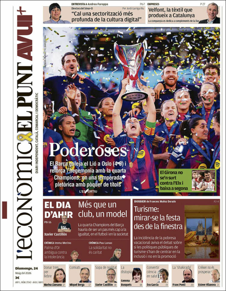Portada de El Punt Avui (España)