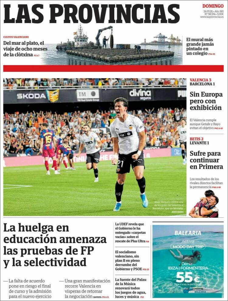 Portada de Las Provincias (España)
