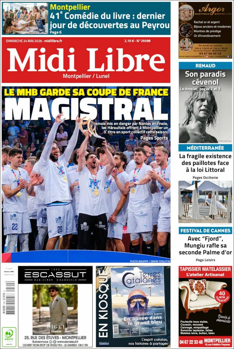 Portada de Midi Libre (Francia)