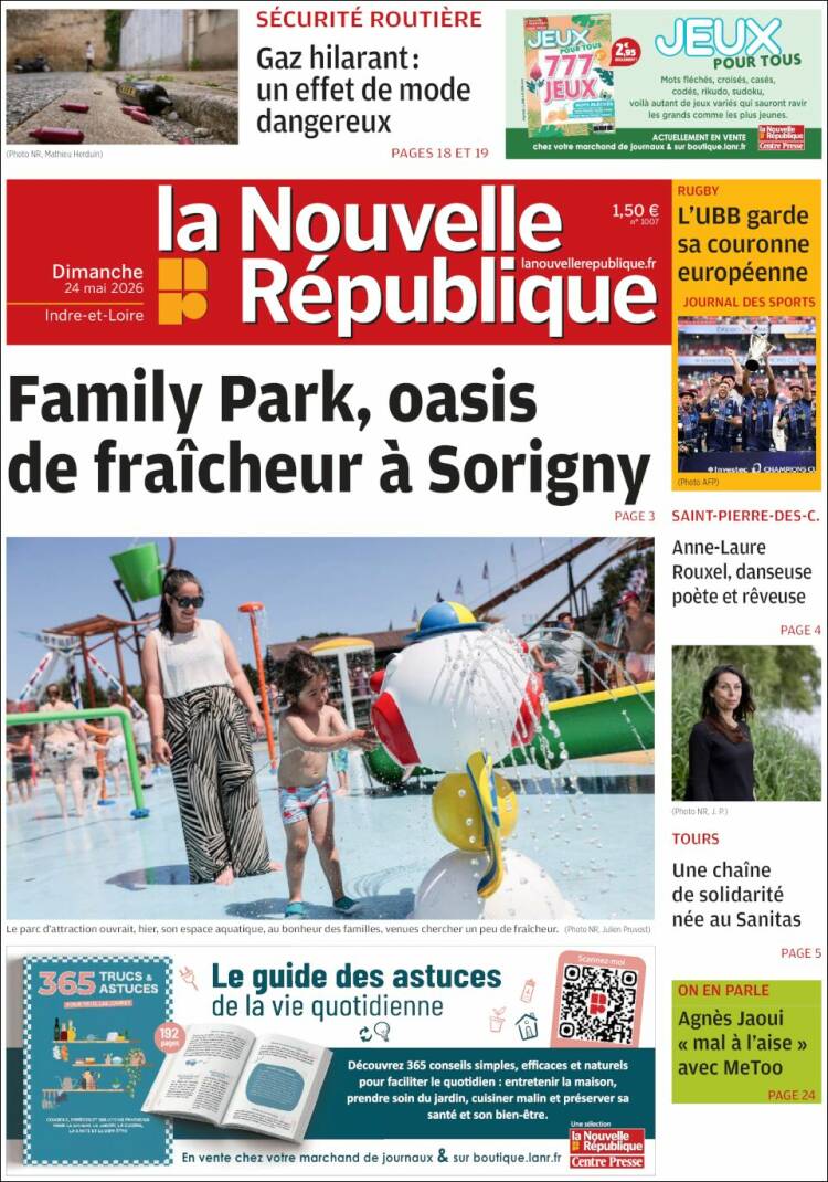 Portada de La Nouvelle Republique (Francia)