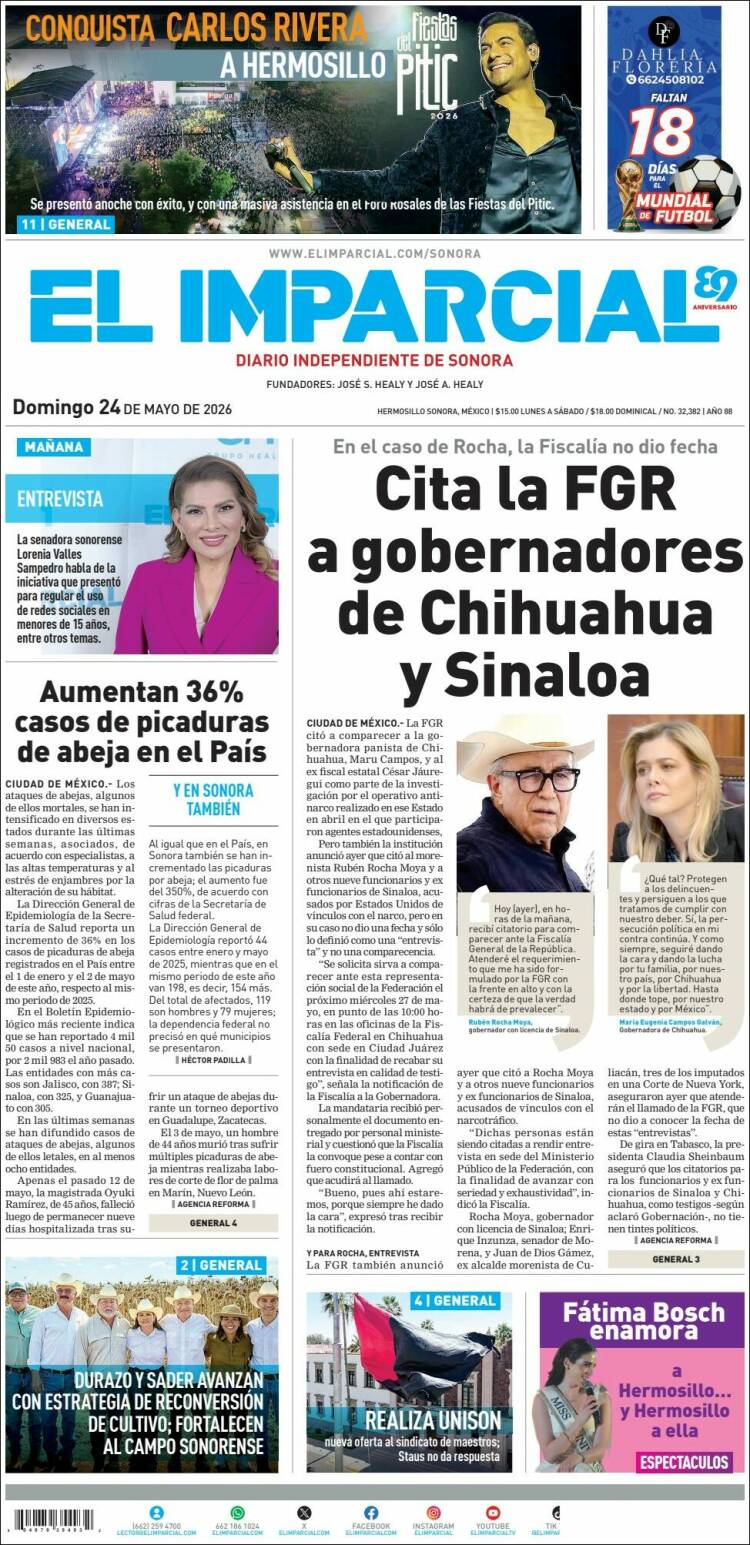 Portada de El Imparcial (México)