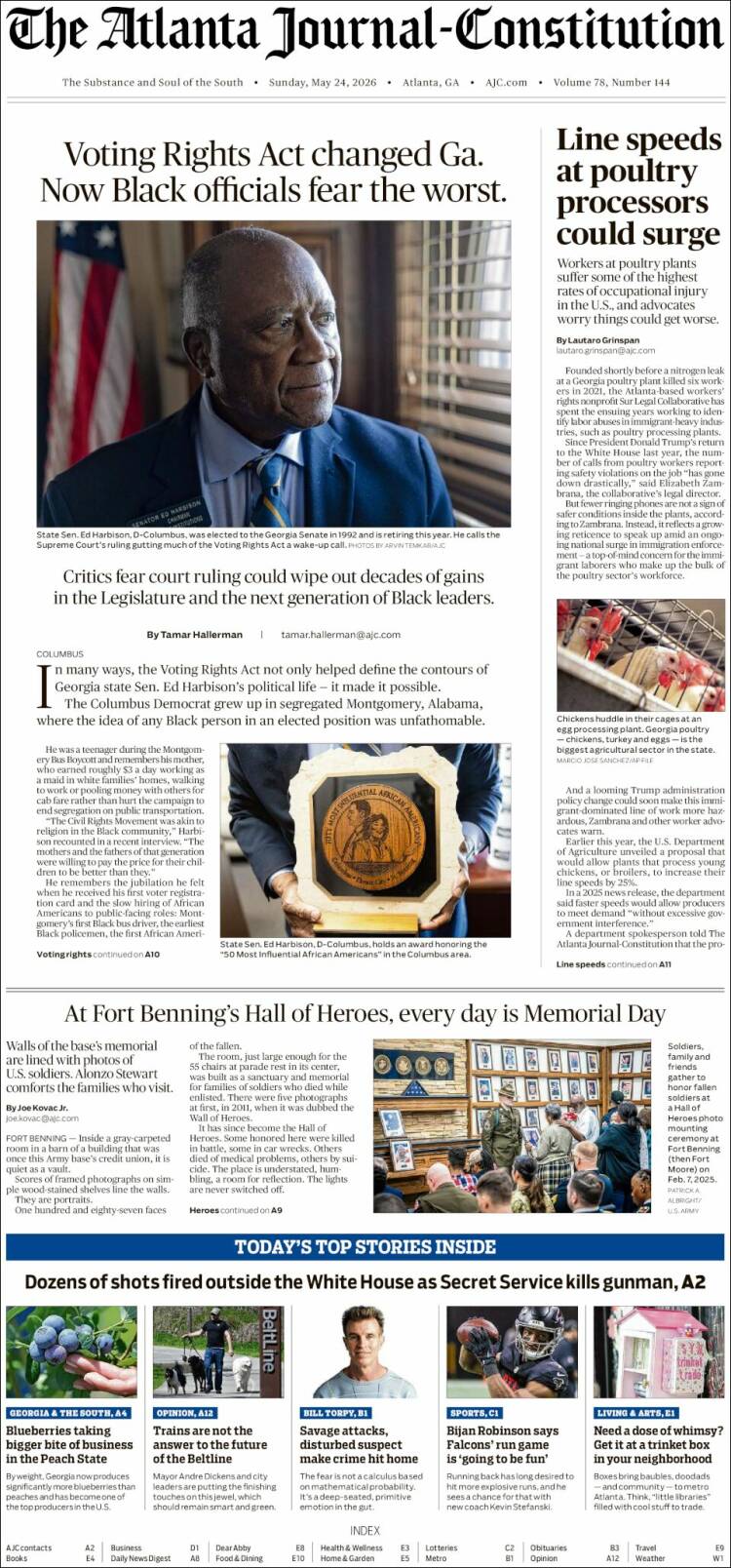 Portada de The Atlanta Journal-Constitution (USA)