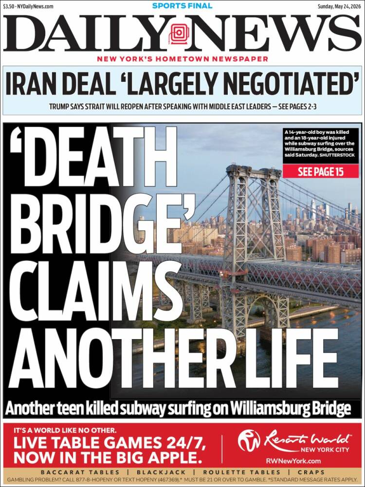 Portada de Daily News - New York (USA)