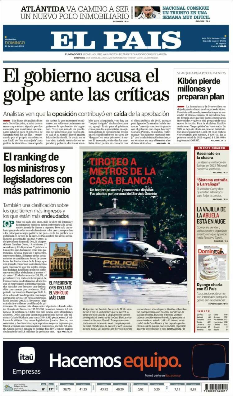 Portada de El País (Uruguay)