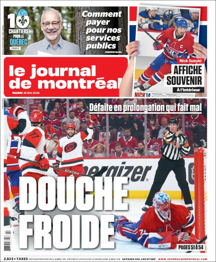 Portada de Le Journal de Montréal (Canadá)
