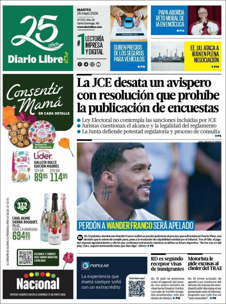 Portada de Diario Libre (R. Dominicana)