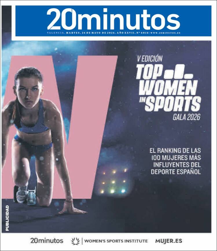 Portada de 20 Minutos - Valencia (España)