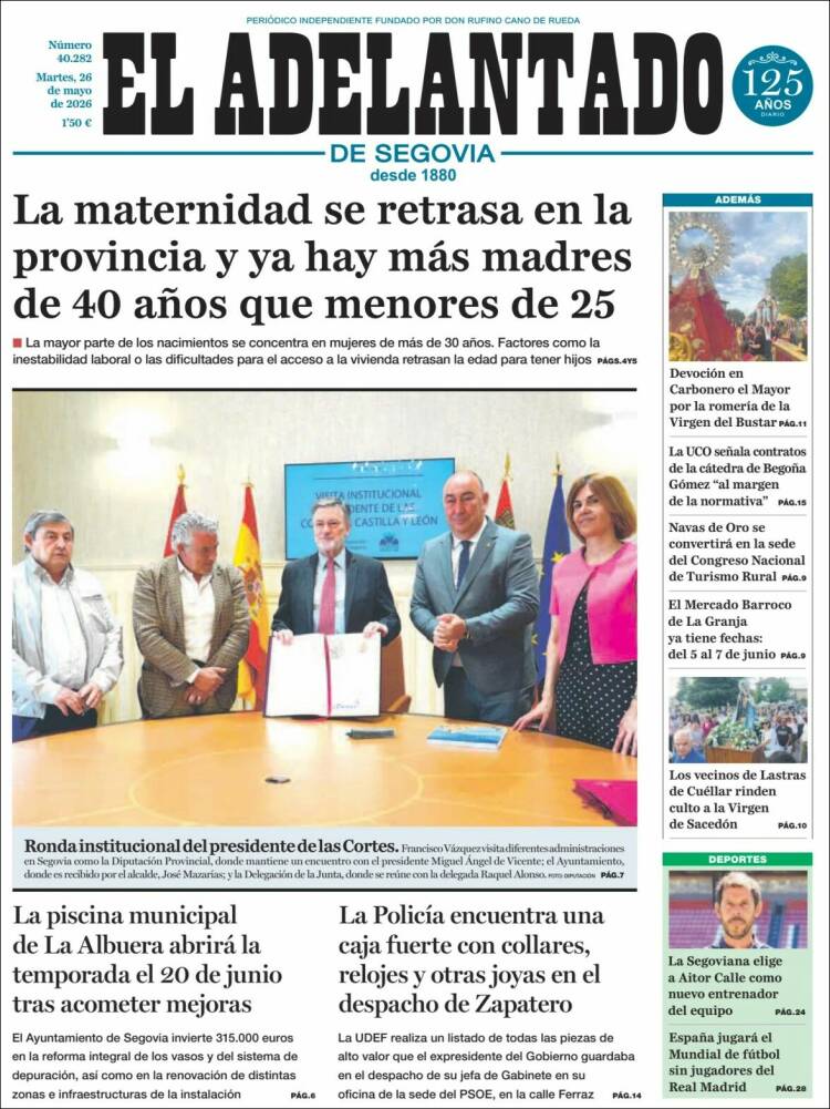 Portada de El Adelantado de Segovia (España)