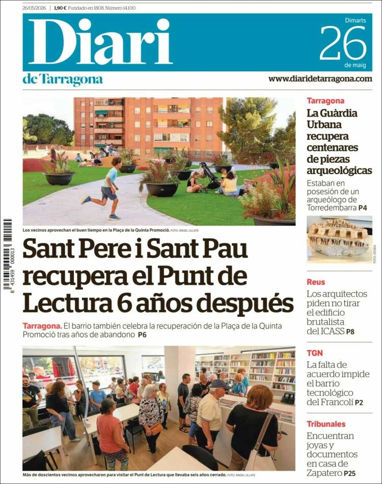 Portada de Diari de Tarragona (España)