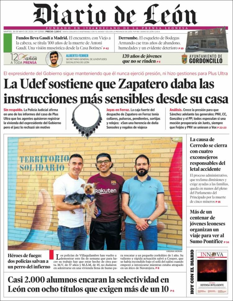 Portada de Diario de León (España)
