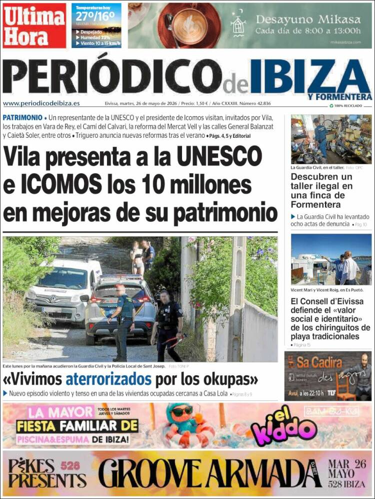 Portada de Periódico de Ibiza (España)