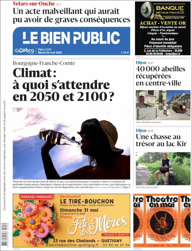 Portada de Le Bien Public (Francia)