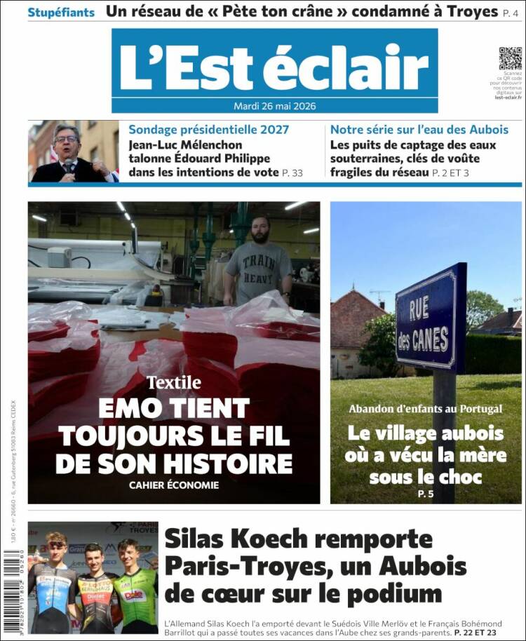 Portada de L'Est Eclair (Francia)