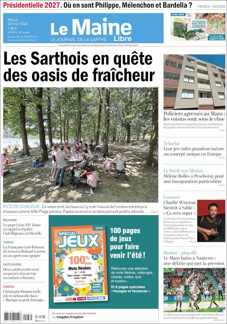 Portada de Le Maine Libre (Francia)