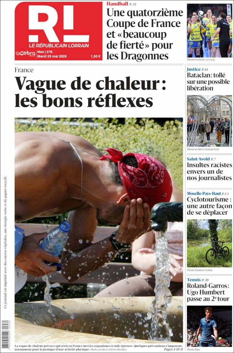 Portada de Le Republicain Lorrain (Francia)