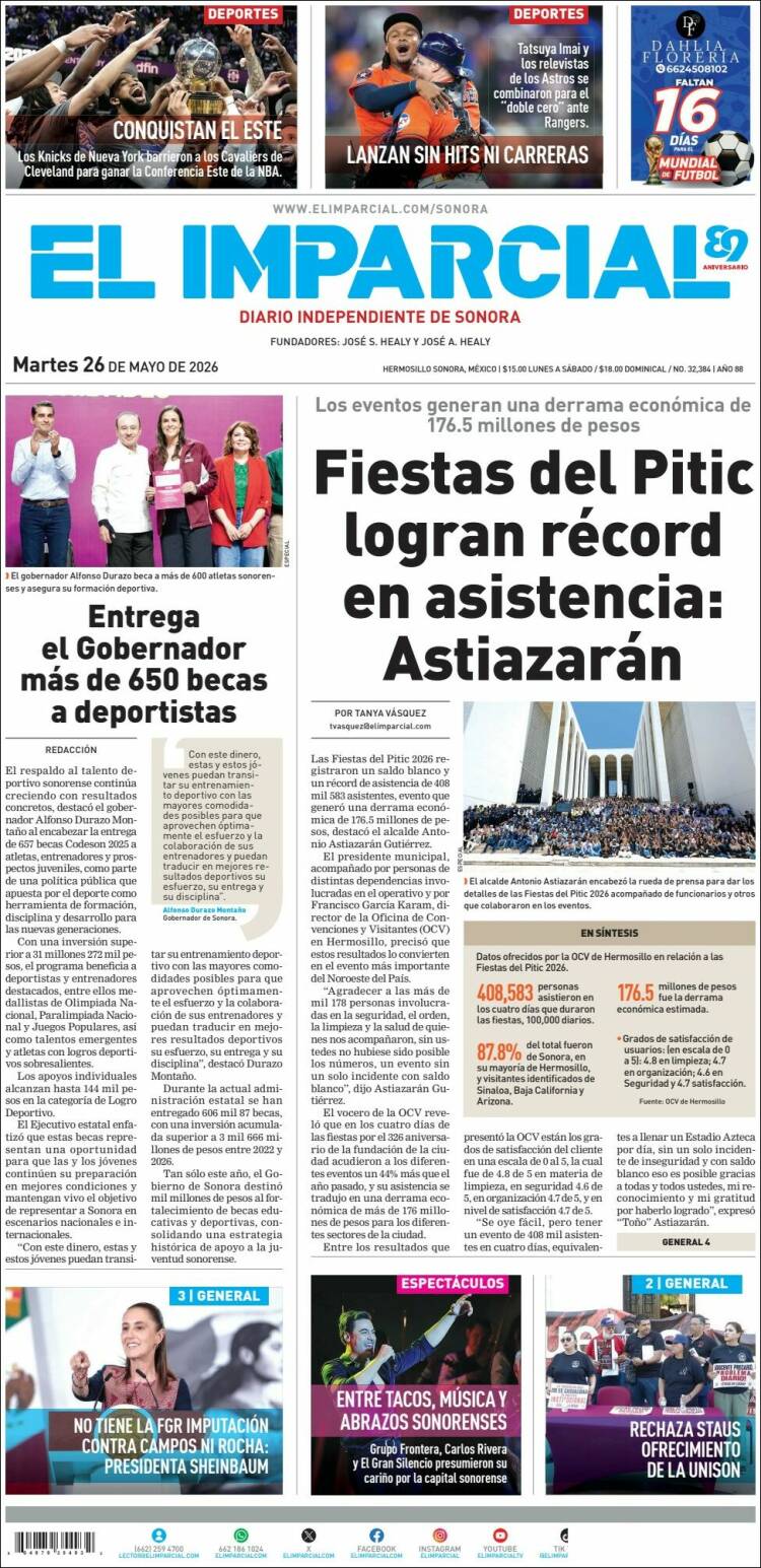 Portada de El Imparcial (México)