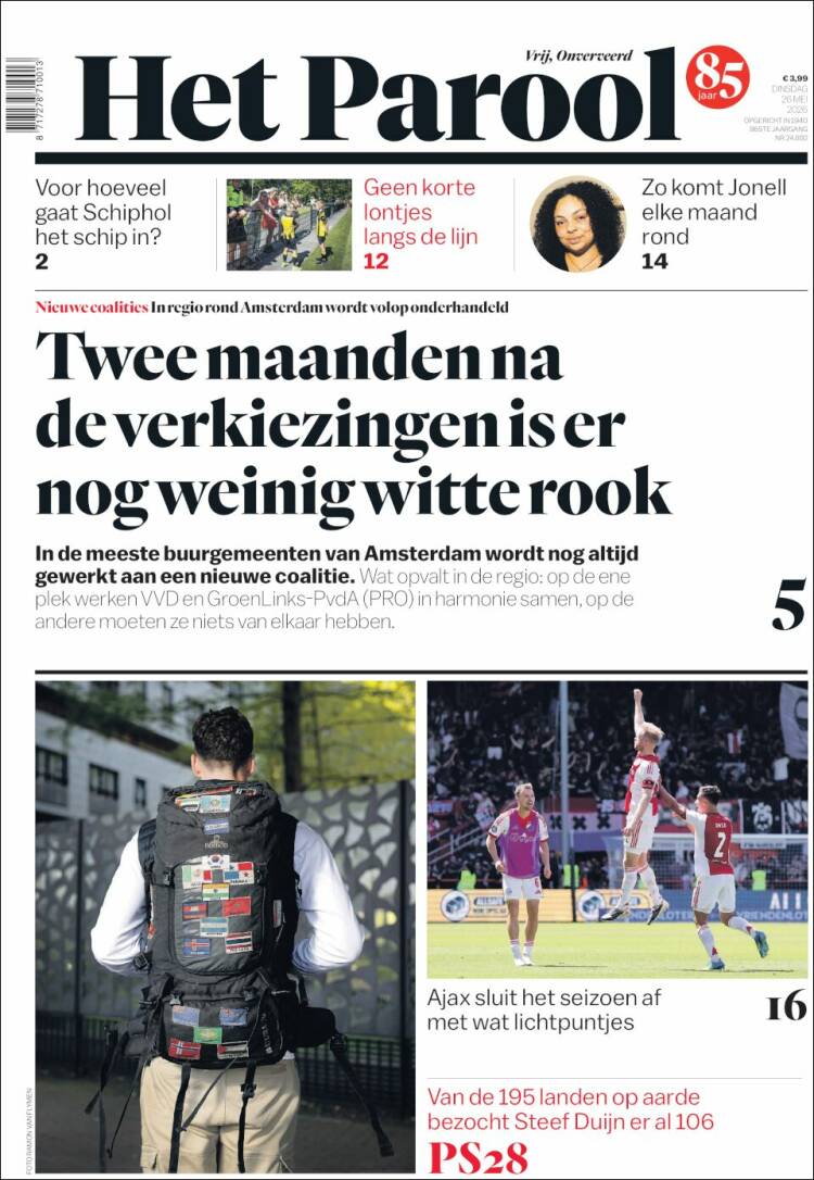 Portada de Het Parool (Países Bajos)