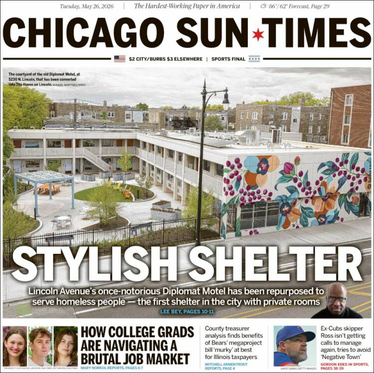 Portada de Chicago Sun-Times (USA)