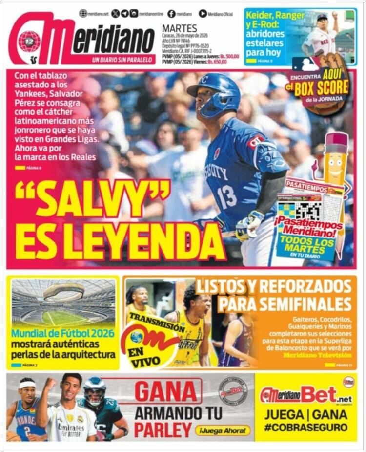 Portada de Meridiano (Venezuela)