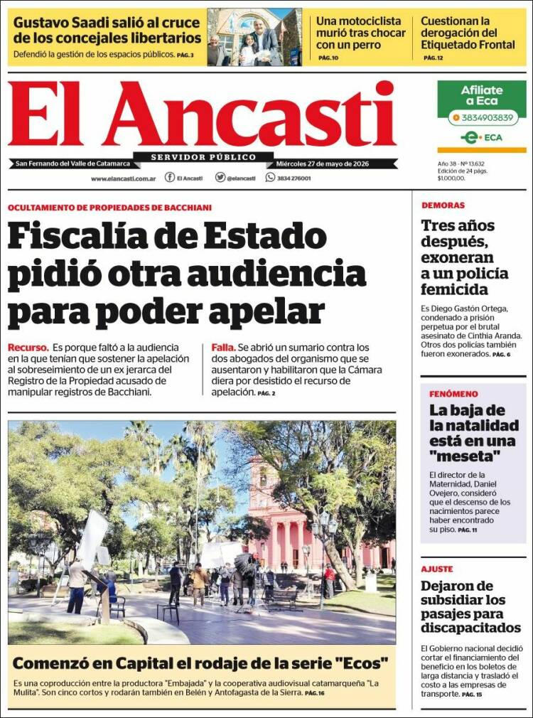 Portada de El Ancasti (Argentina)