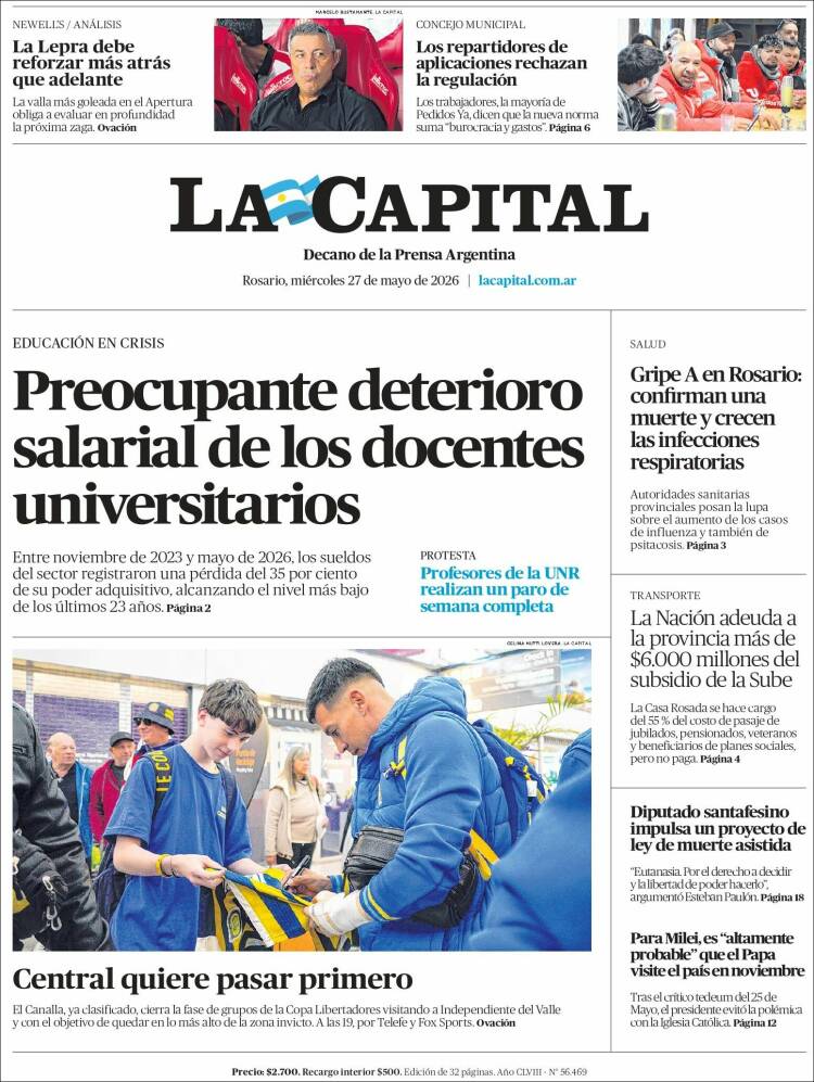 Portada de La Capital - Rosario (Argentina)