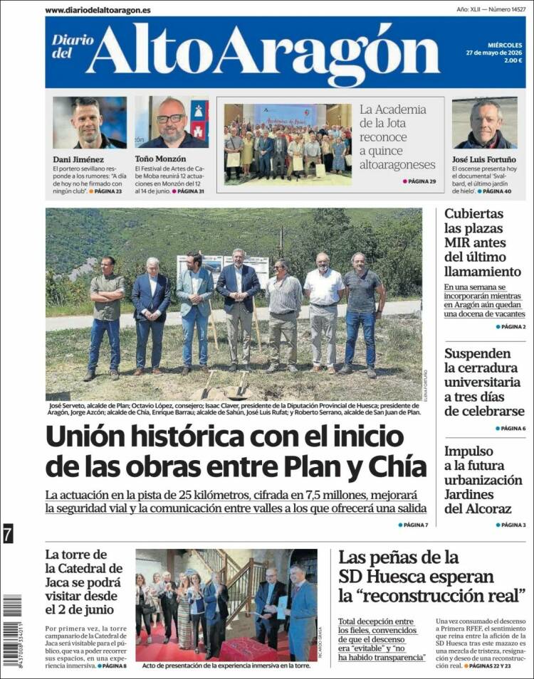 Portada de Diario del AltoAragón (España)