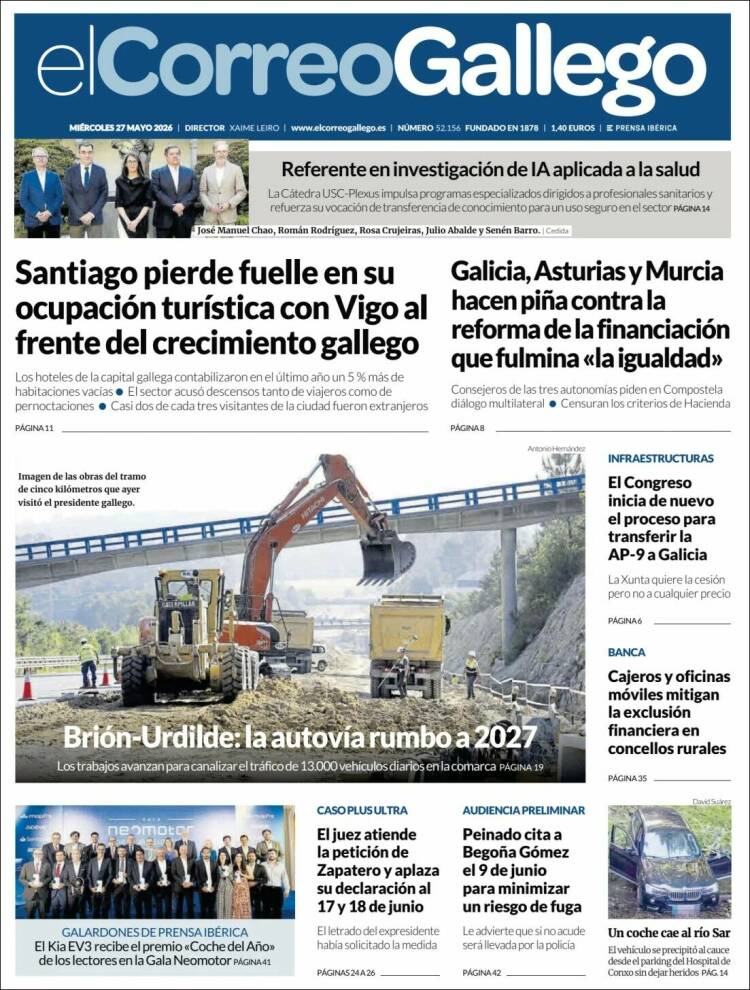 Portada de El Correo Gallego (España)
