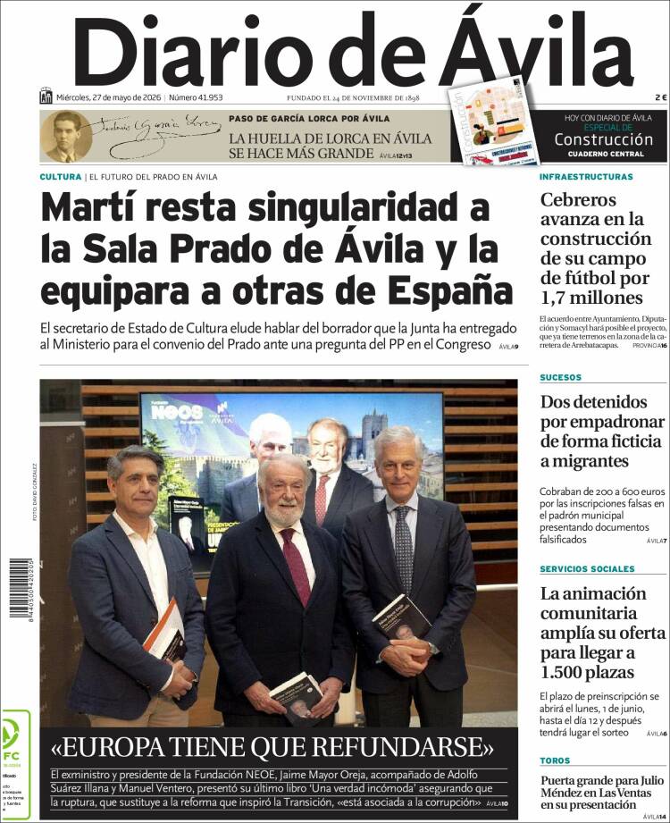 Portada de Diario de Ávila (España)