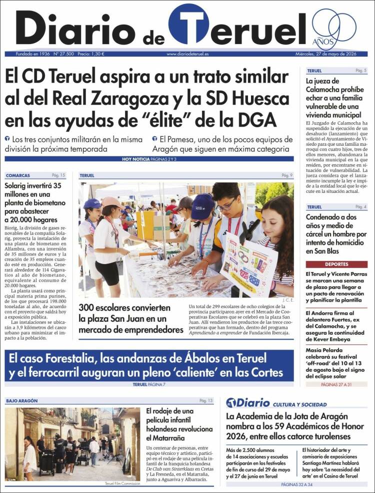 Portada de Diario de Teruel (España)