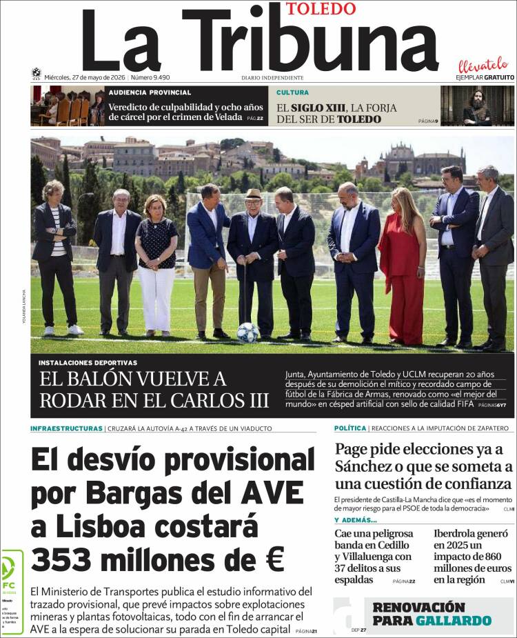 Portada de La Tribuna de Toledo (España)
