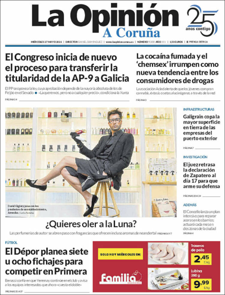 Portada de La Opinión de A Coruña (España)