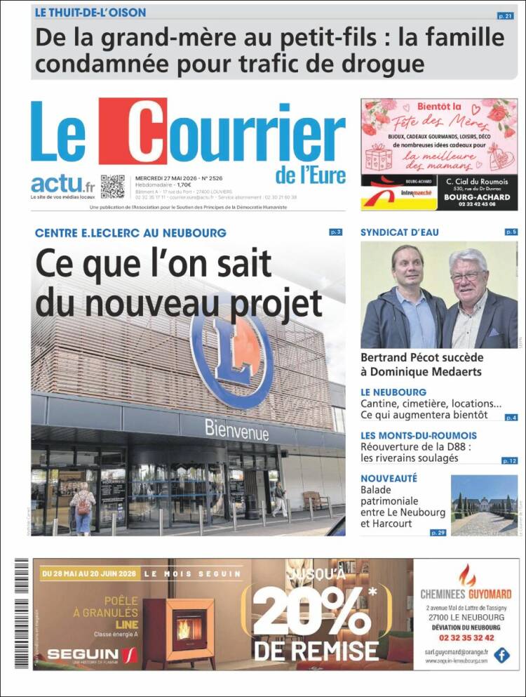 Portada de Le Courrier de l'Ouest (Francia)