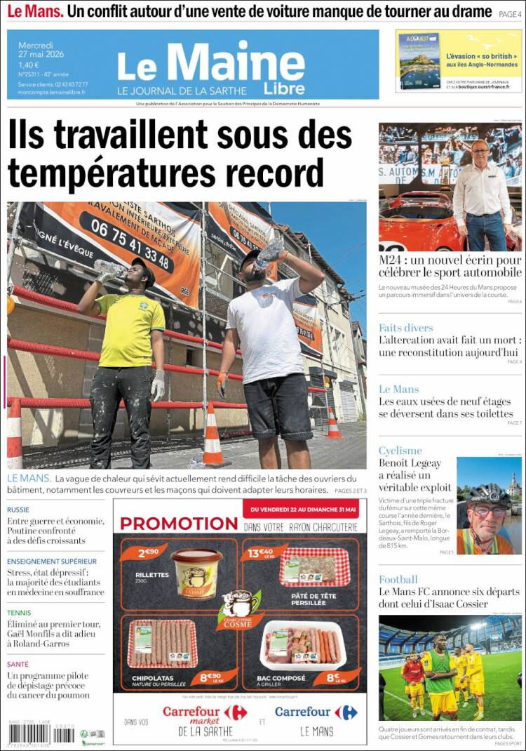 Portada de Le Maine Libre (Francia)