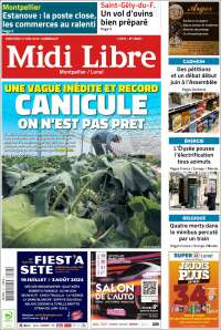Portada de Midi Libre (Francia)