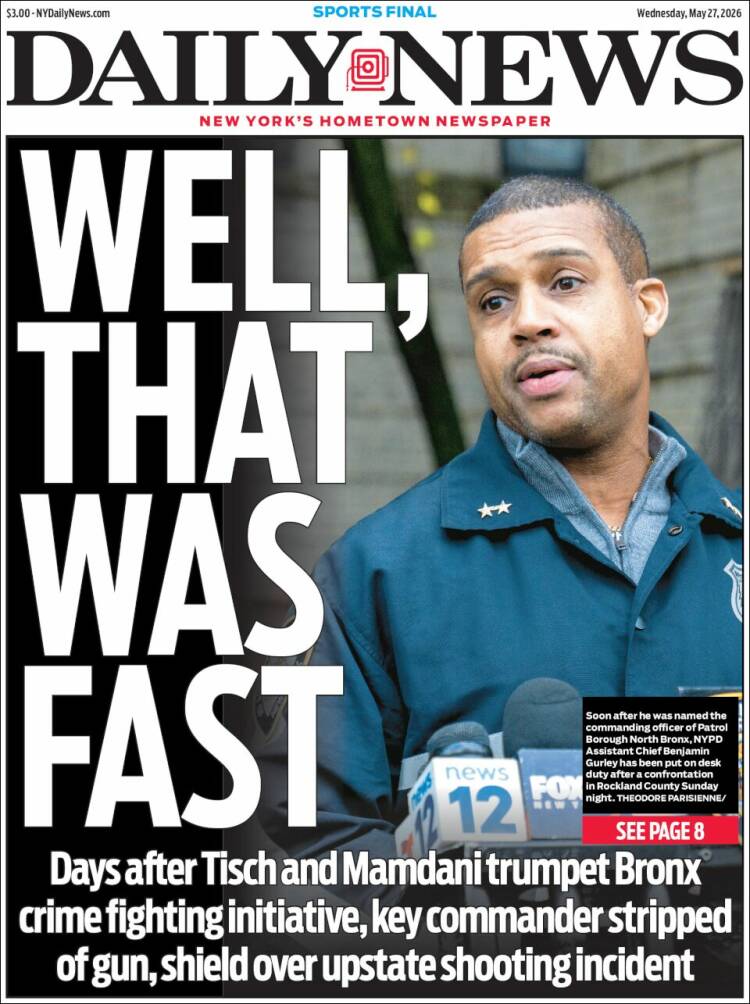 Portada de Daily News - New York (USA)