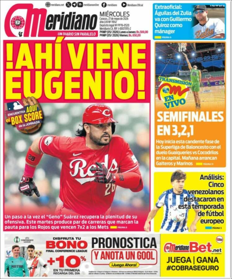 Portada de Meridiano (Venezuela)