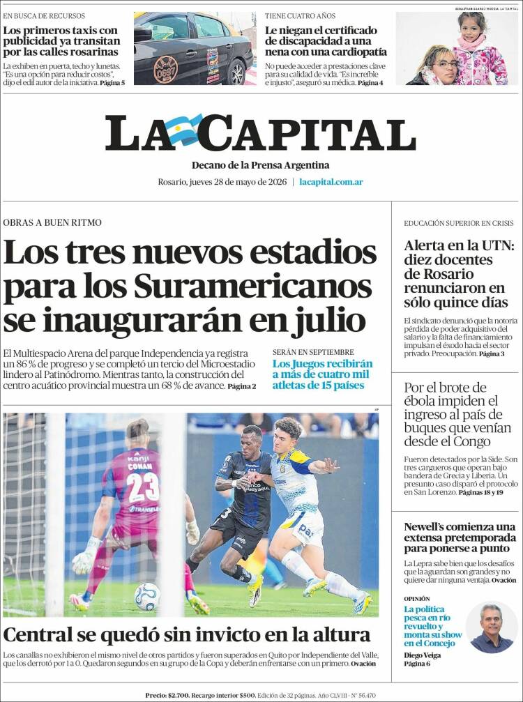 Portada de La Capital - Rosario (Argentina)