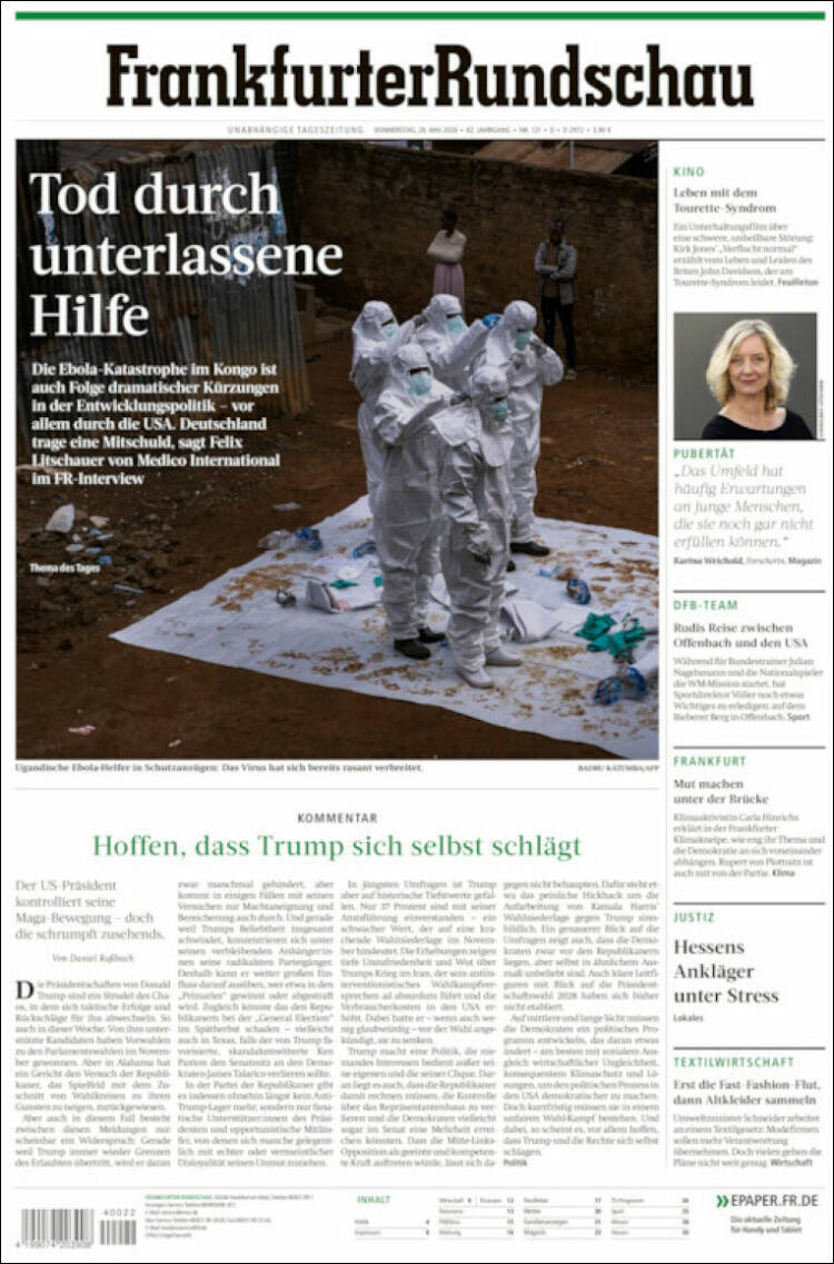 Portada de Frankfurter Rundschau (Alemania)