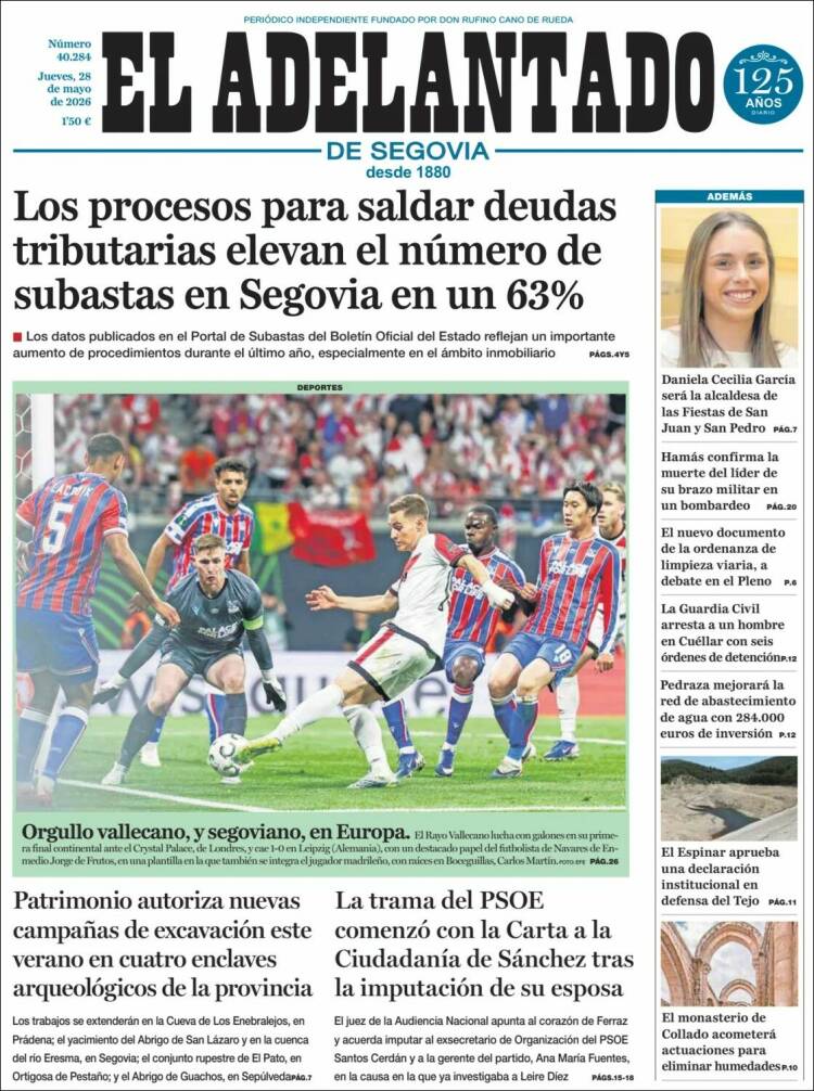 Portada de El Adelantado de Segovia (España)