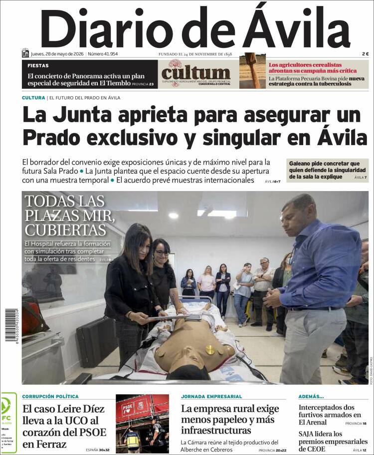 Portada de Diario de Ávila (España)