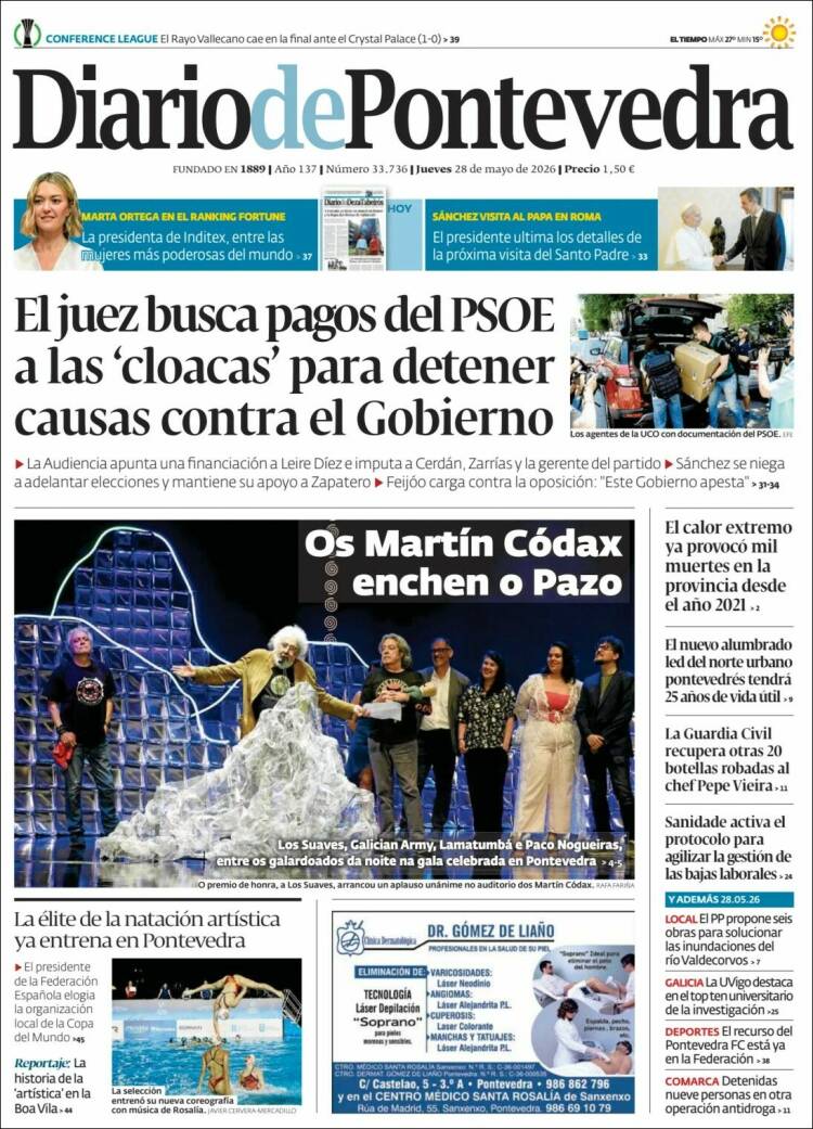 Portada de Diario de Pontevedra (España)