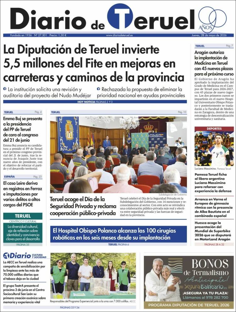 Portada de Diario de Teruel (España)