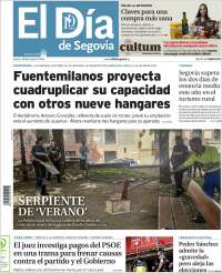 Portada de El Día de Segovia (España)
