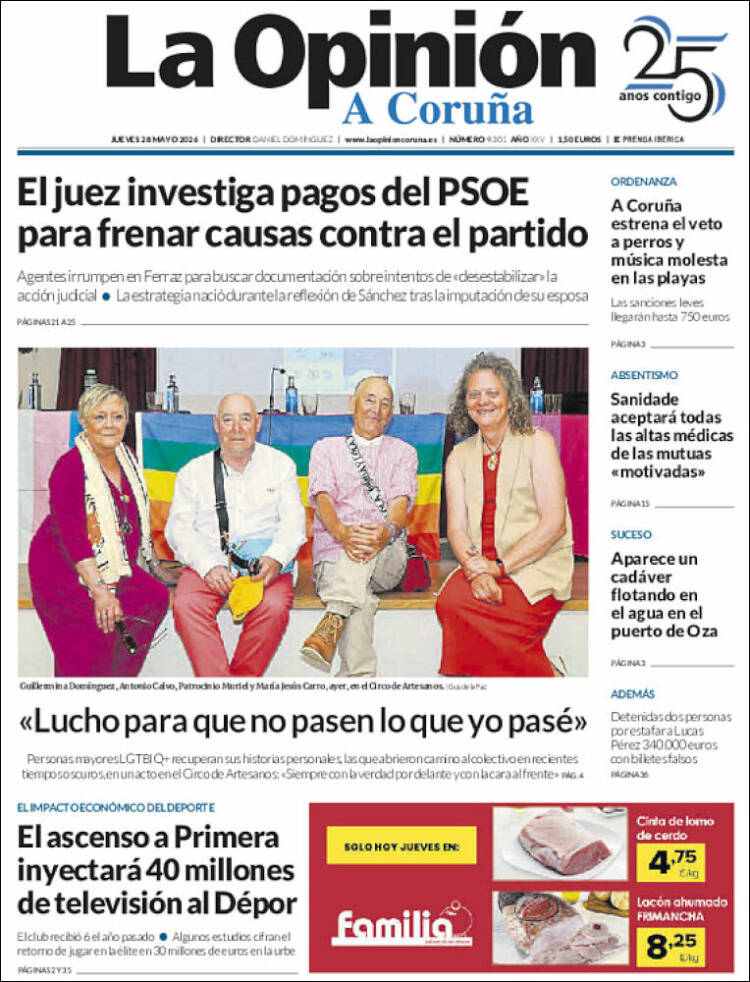 Portada de La Opinión de A Coruña (España)