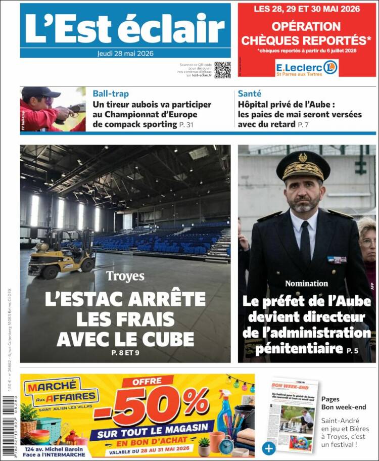 Portada de L'Est Eclair (Francia)