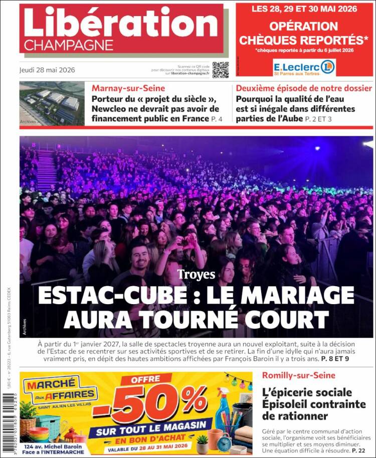 Portada de Libération Champagne (Francia)