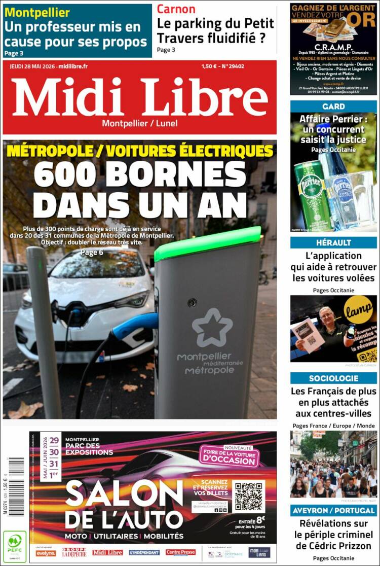 Portada de Midi Libre (Francia)